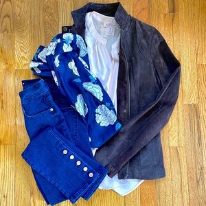 Calvin Klein Suede Moto Jacket
